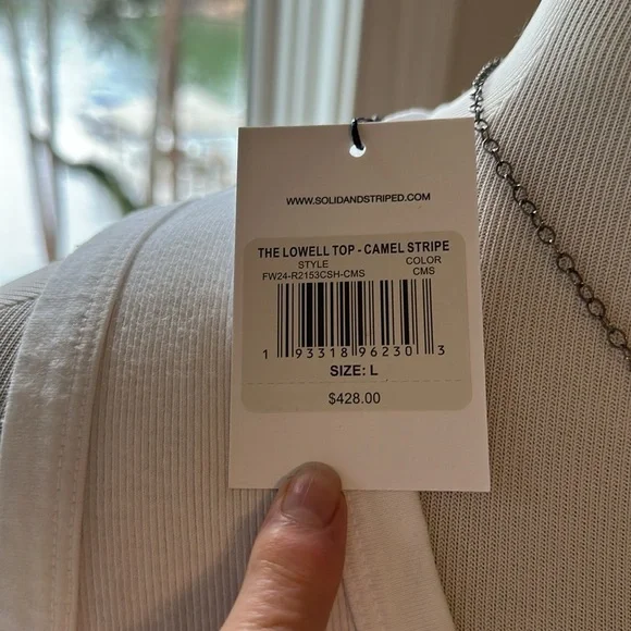 NWT Solid & Striped The Lowell Wool/Cashmere Low V-neck Sweater, Size Large - Picture 8 of 9